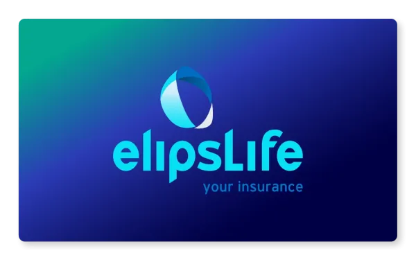 Official elipsLife logo with tagline "your insurance" set against a blue and green gradient background.