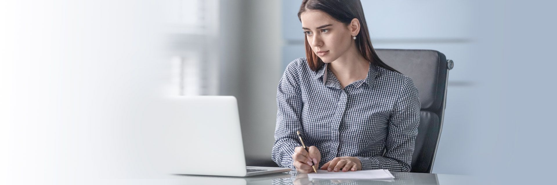 A woman attending MS Excel course online
