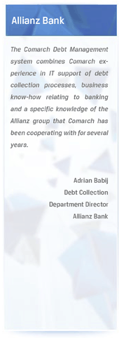Debt Management software in Allianz Bank - testimonial