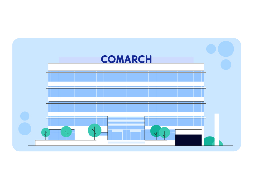A Comarch Training Centre building ilustration