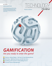 White sphere with maze pattern and red dot, accompanied by&nbsp;text "GAMIFICATION" and additional text in&nbsp;article format.